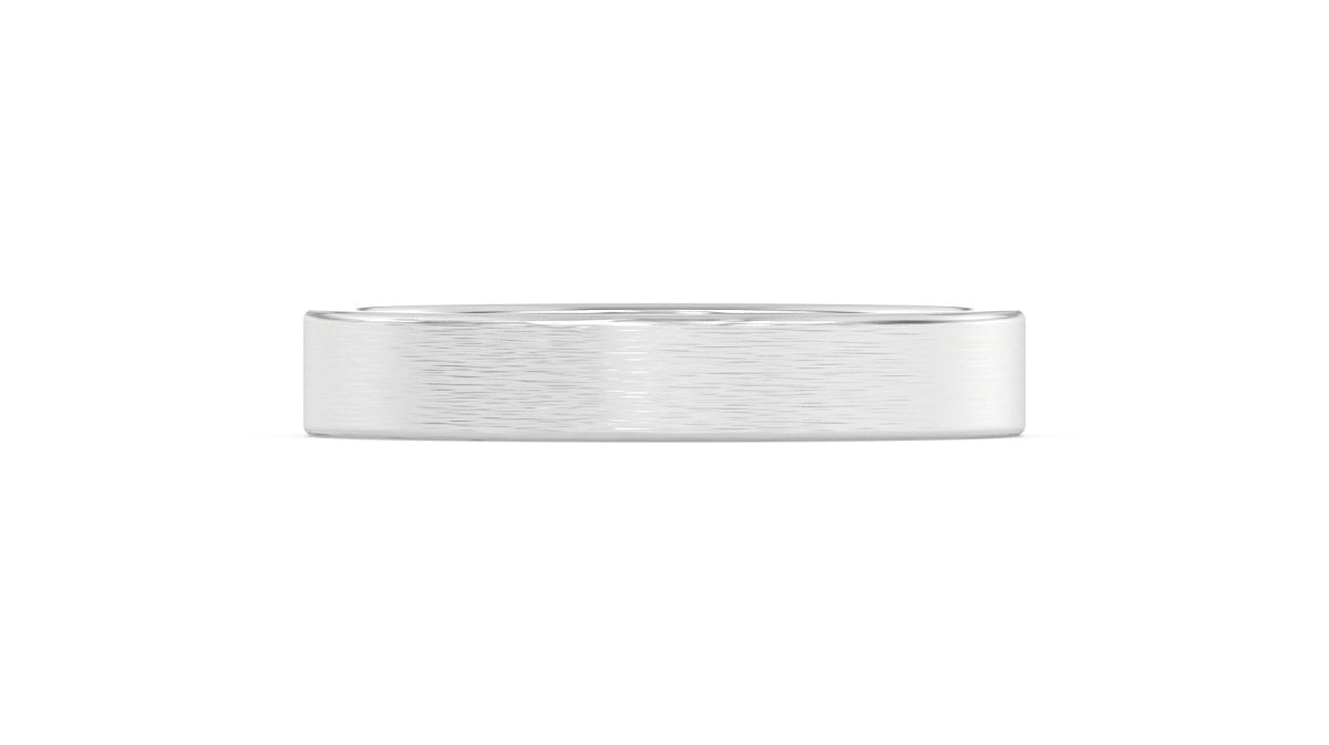 Rings 4mm Classic Flat Wedding Band in White Gold - HOUSE PRESTON