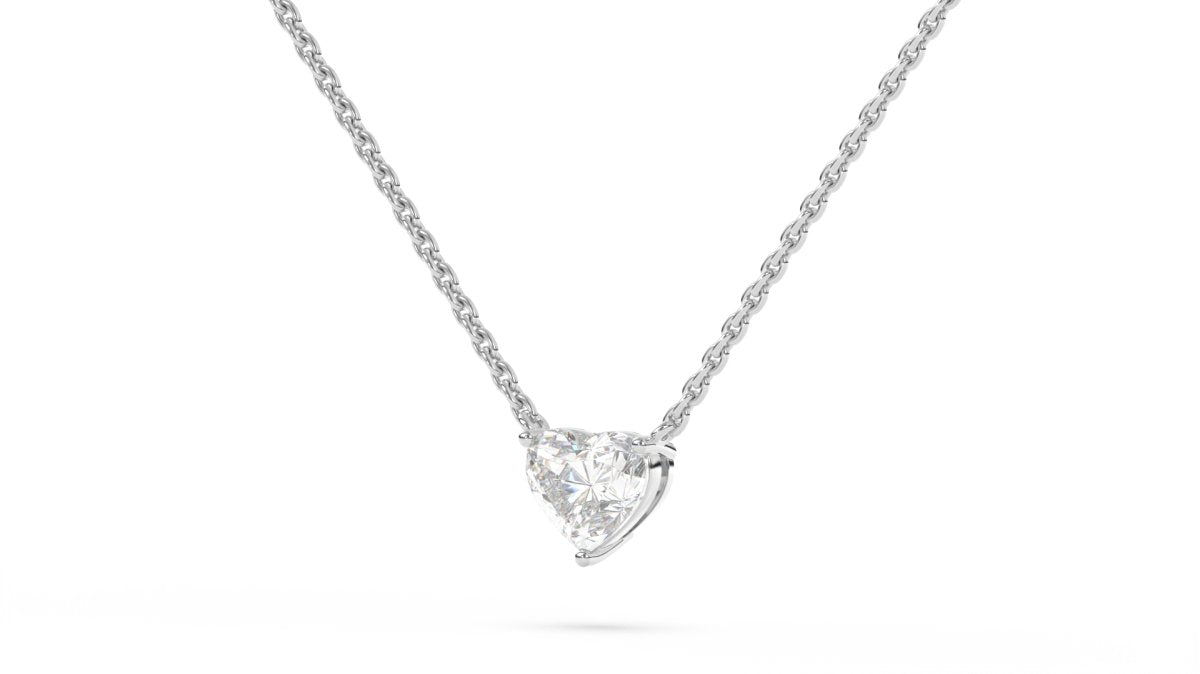 Chelsea Heart Necklace in White Gold - HOUSE PRESTON