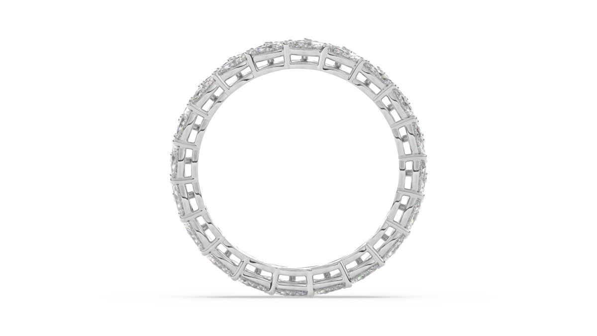 Rings Cheyne Double Row Full Eternity Ring in 18k White Gold - HOUSE PRESTON
