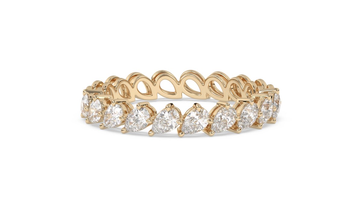 Rings Courtenay Pear Half Eternity Ring in 18K Yellow Gold - HOUSE PRESTON
