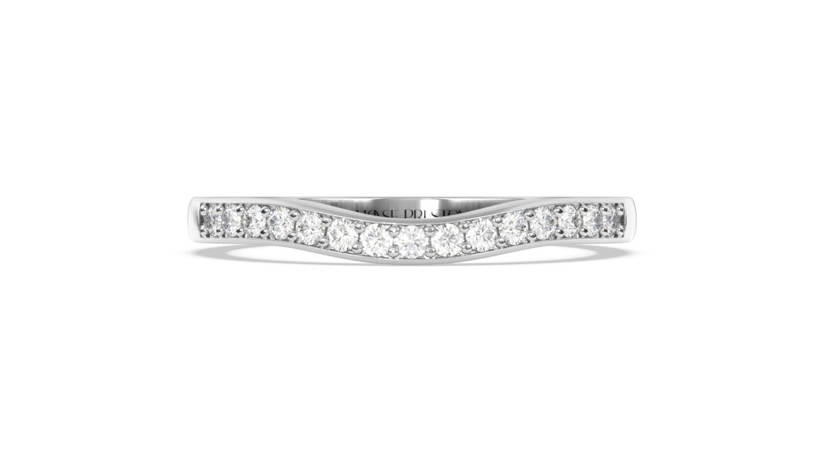 Rings Curved Half Eternity Wedding Ring in White Gold - HOUSE PRESTON