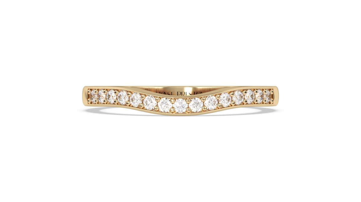 Rings Curved Half Eternity Wedding Ring in Yellow Gold - HOUSE PRESTON