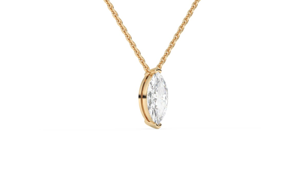 Necklaces Maddox Marquise Necklace in Yellow Gold - HOUSE PRESTON