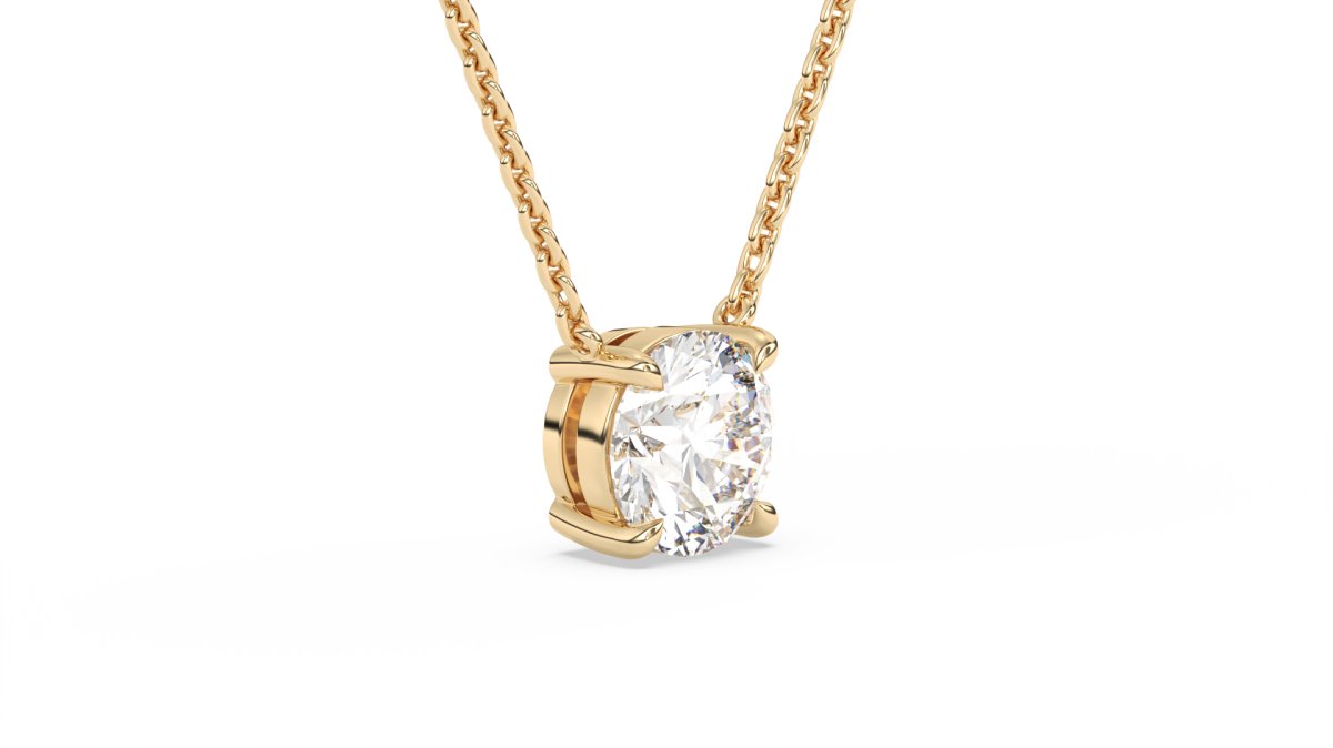 Necklaces Oxford Round Diamond Necklace in Yellow Gold - HOUSE PRESTON