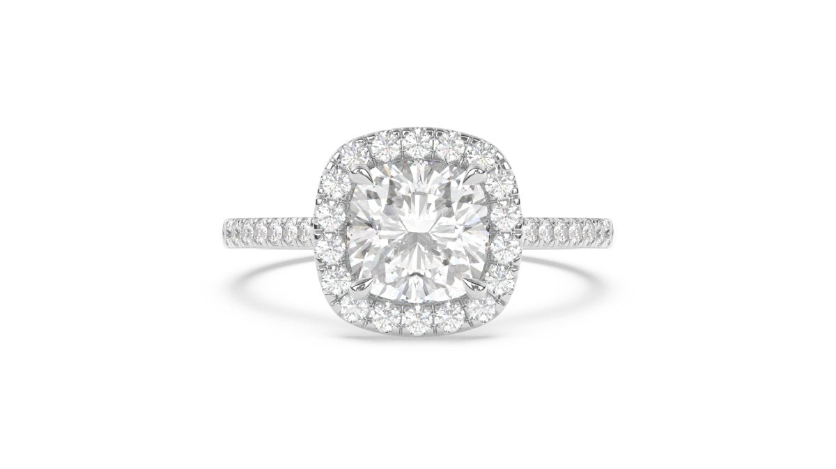 Sonata - 14k White Gold 2 Carat Round Halo Natural Diamond Engagement Ring  @ $3850 | Gabriel & Co.